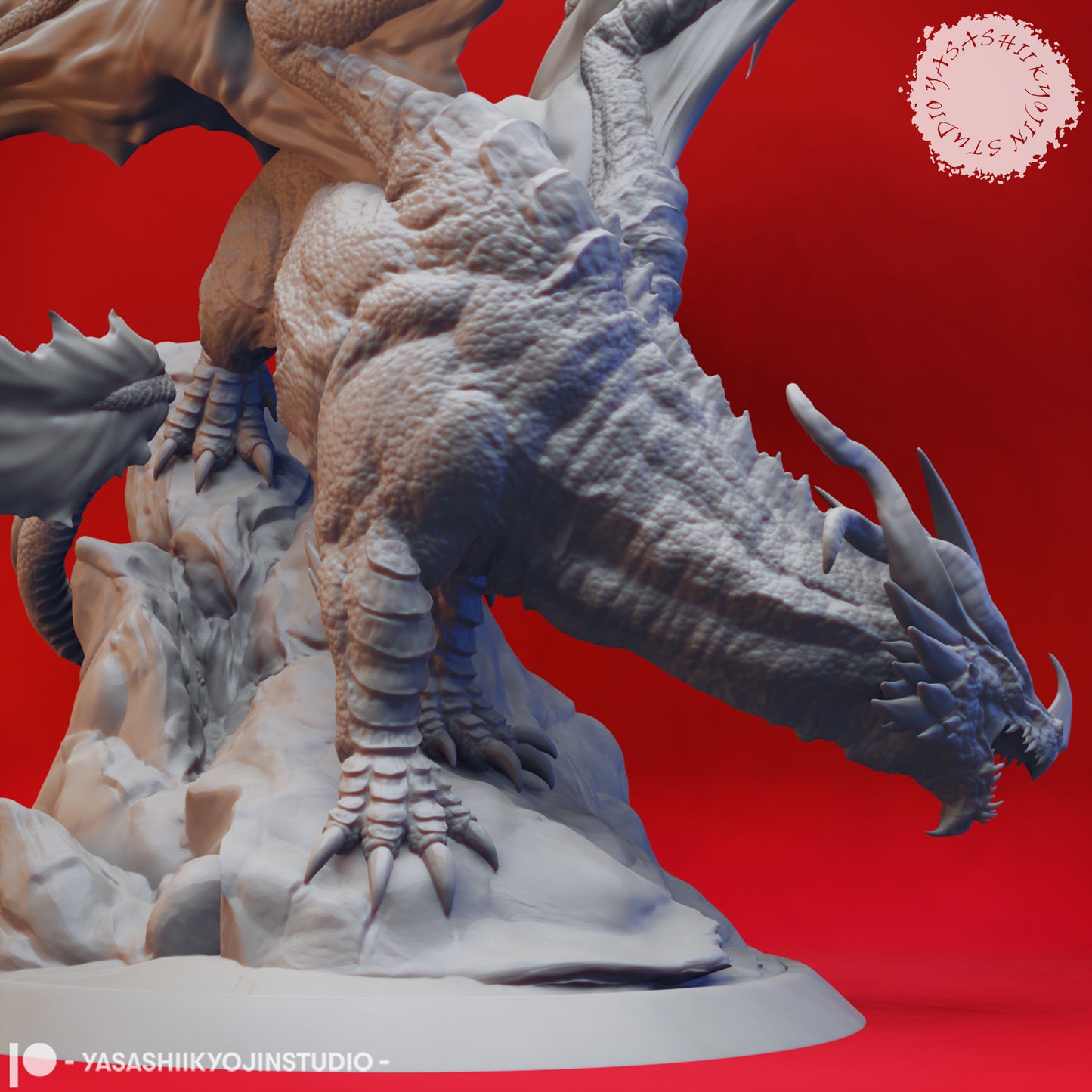 Dragon - Adult Red - 3D Printed Mini for Tabletop Gaming, Dungeons and Dragons, Pathfinder, Kings of War and other RPG's