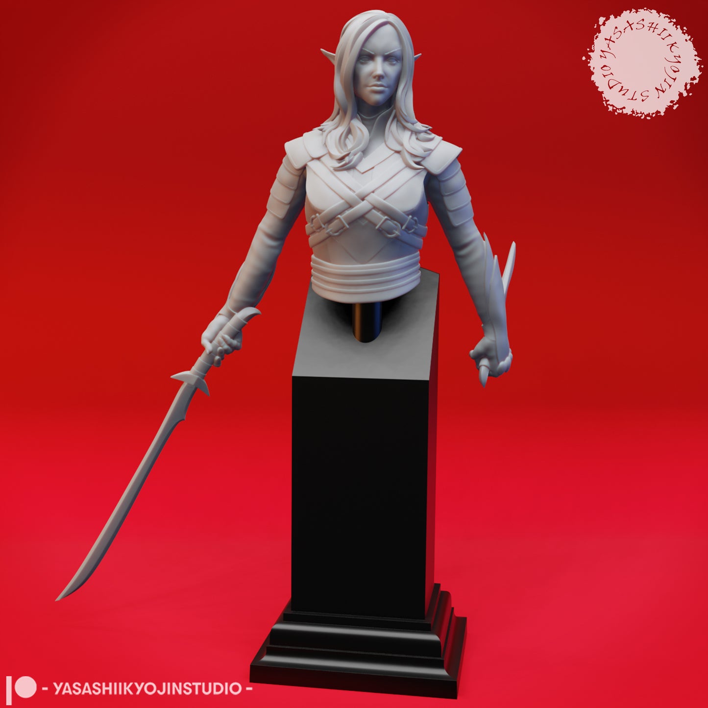 Drow Assassin - Bust - 3D Printed Bust for Tabletop Gaming, Dungeons and Dragons, Pathfinder, Kings of War and other RPG's