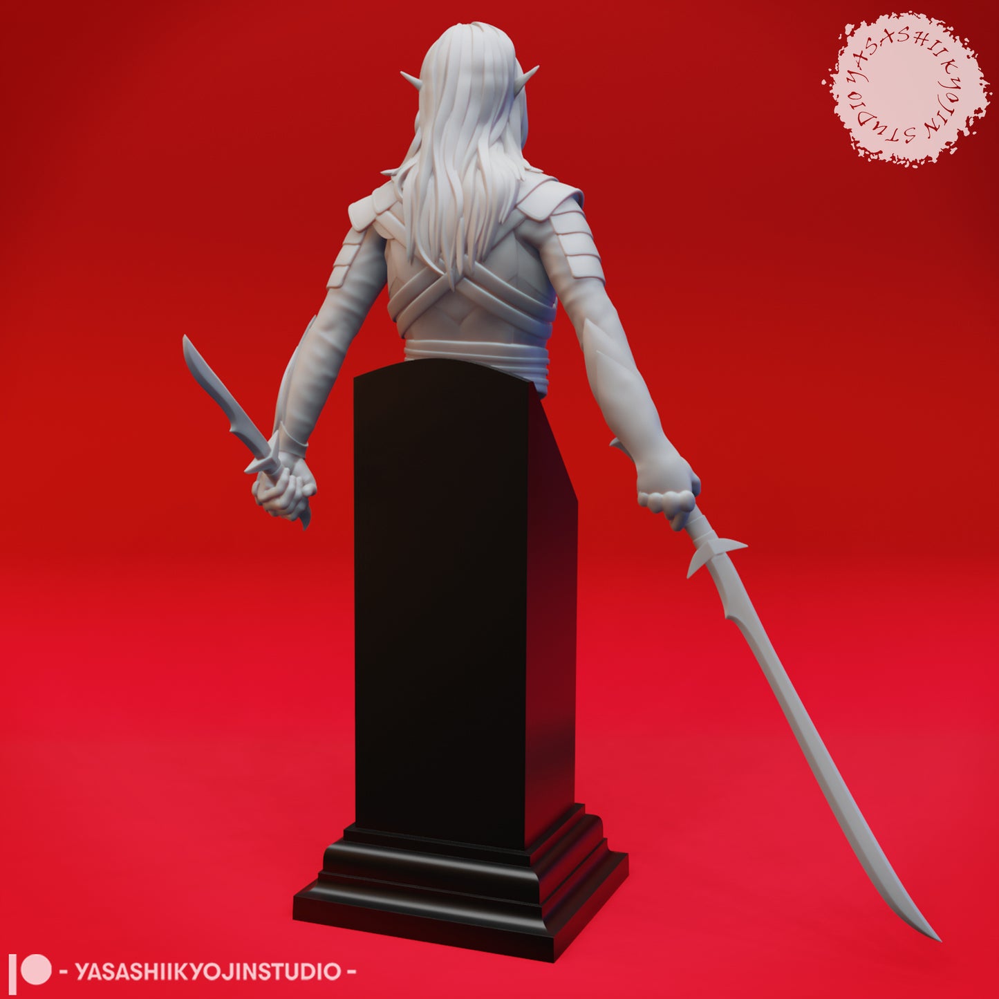 Drow Assassin - Bust - 3D Printed Bust for Tabletop Gaming, Dungeons and Dragons, Pathfinder, Kings of War and other RPG's