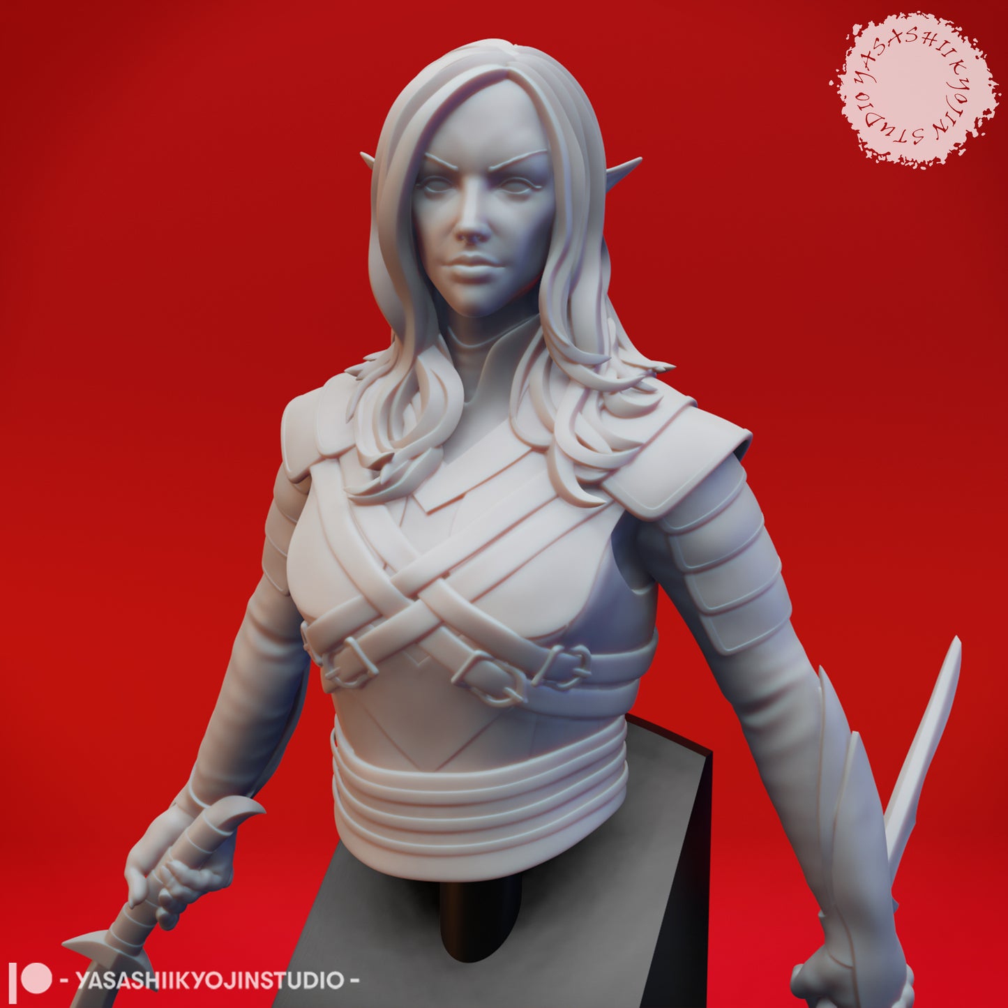 Drow Assassin - Bust - 3D Printed Bust for Tabletop Gaming, Dungeons and Dragons, Pathfinder, Kings of War and other RPG's