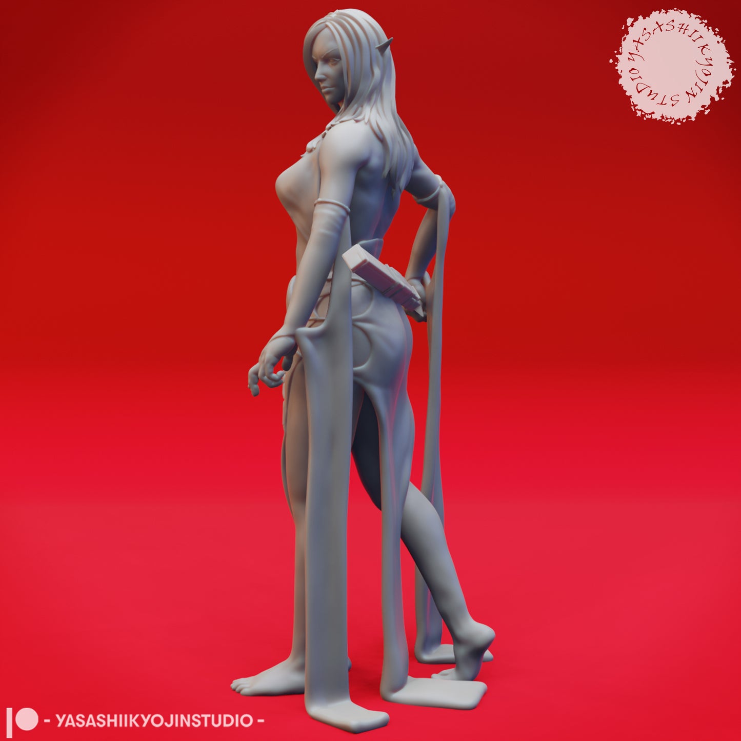 Drow - Priestess - 3D Printed Mini for Tabletop Gaming, Dungeons and Dragons, Pathfinder, Kings of War and other RPG's