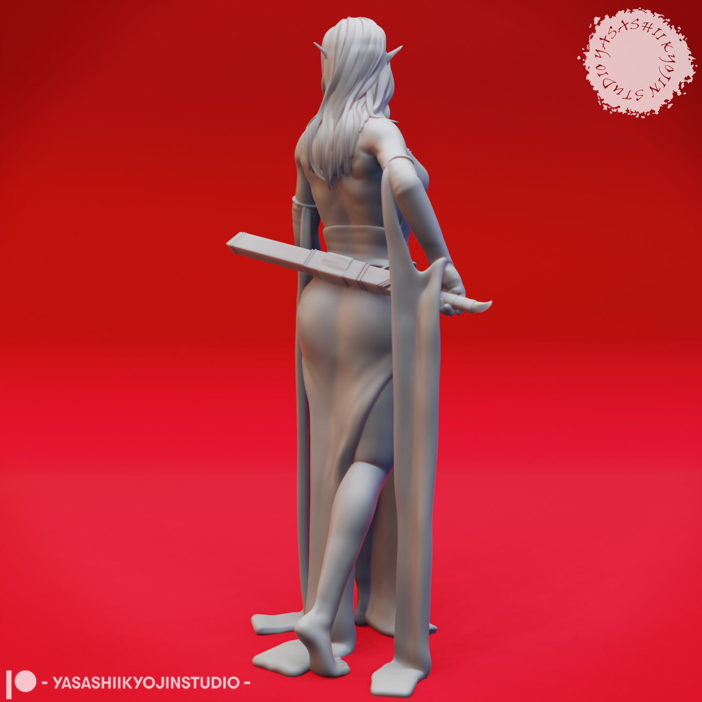 Drow - Priestess - 3D Printed Mini for Tabletop Gaming, Dungeons and Dragons, Pathfinder, Kings of War and other RPG's
