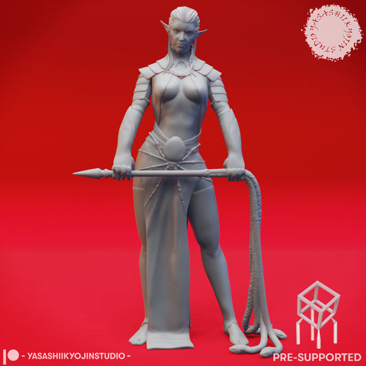 Drow High Priestess - Tabletop Miniature (Pre-Supported)