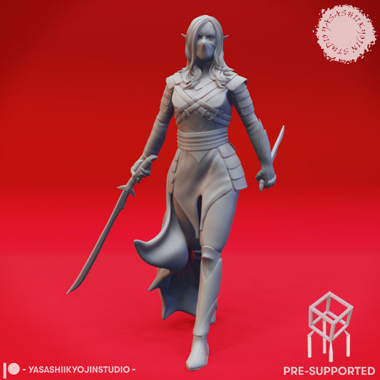 Drow Assassin - Tabletop Miniature (Pre-Supported)