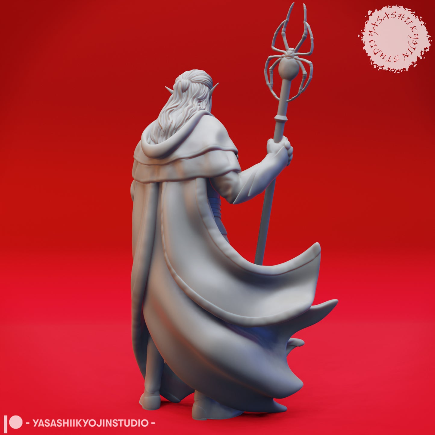 Drow - Mage - 3D Printed Mini for Tabletop Gaming, Dungeons and Dragons, Pathfinder, Kings of War and other RPG's