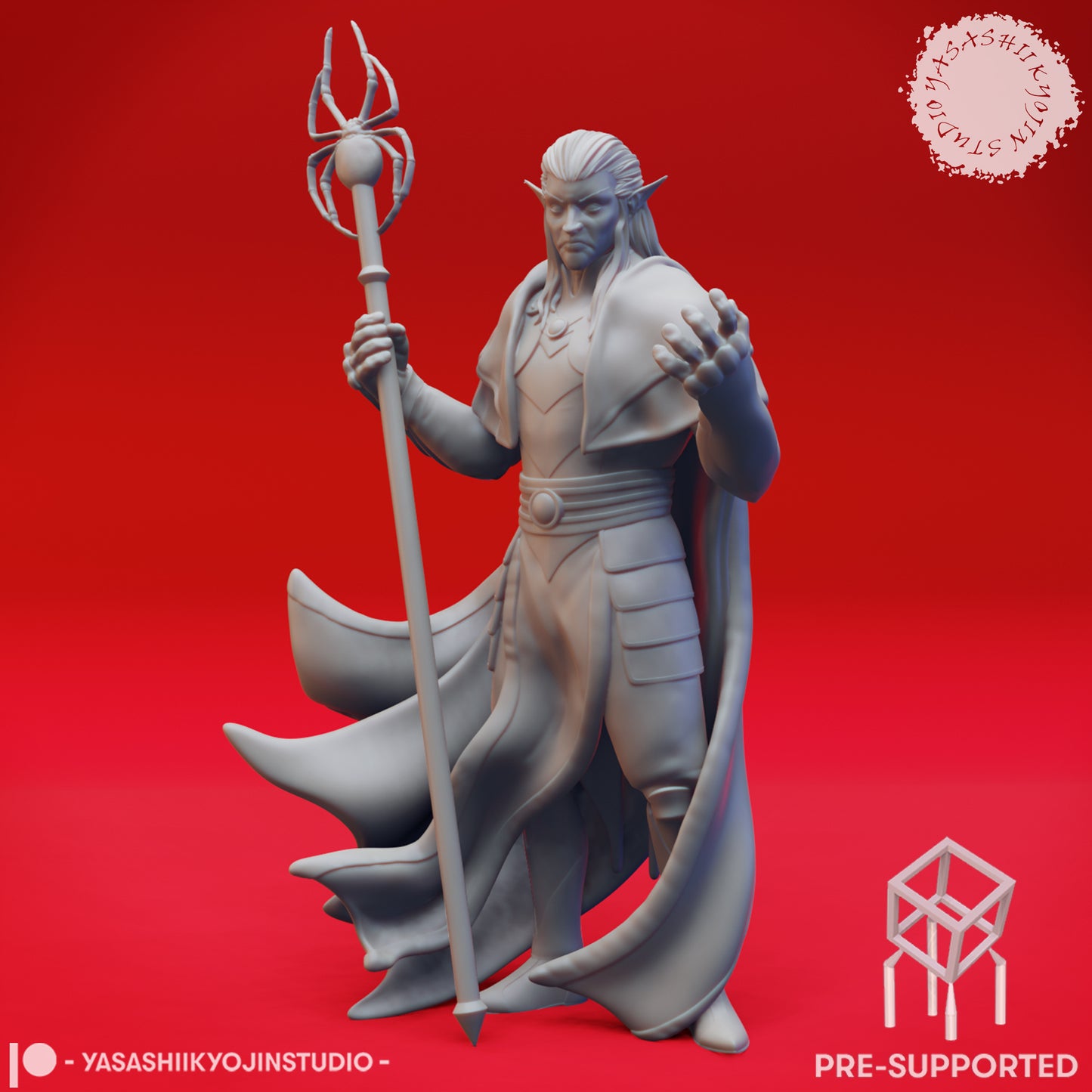 Drow Mage - Tabletop Miniature (Pre-Supported)