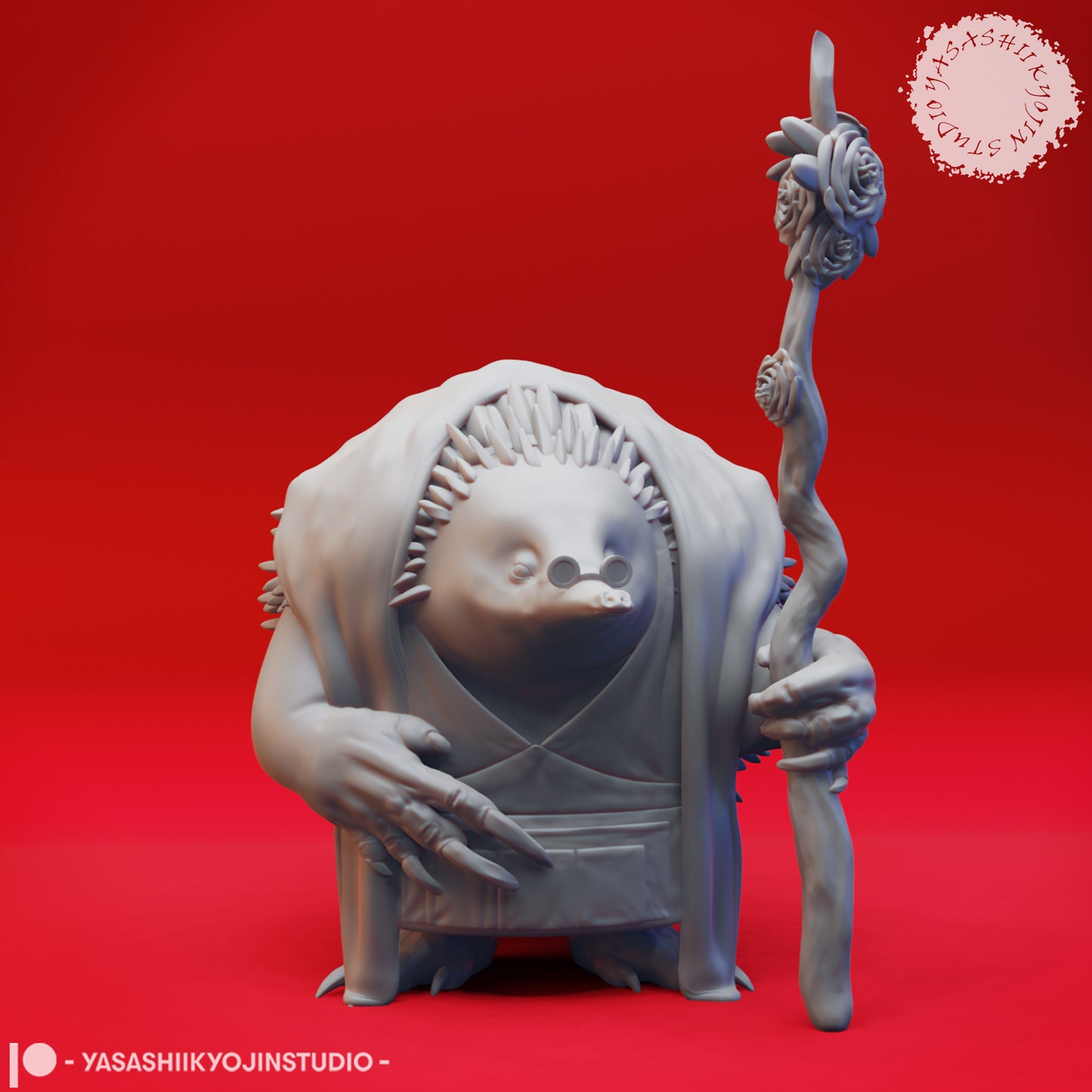 Echidna-folk - 3D Printed Mini for Tabletop Gaming, Dungeons and Dragons, Pathfinder, Kings of War and other RPG's