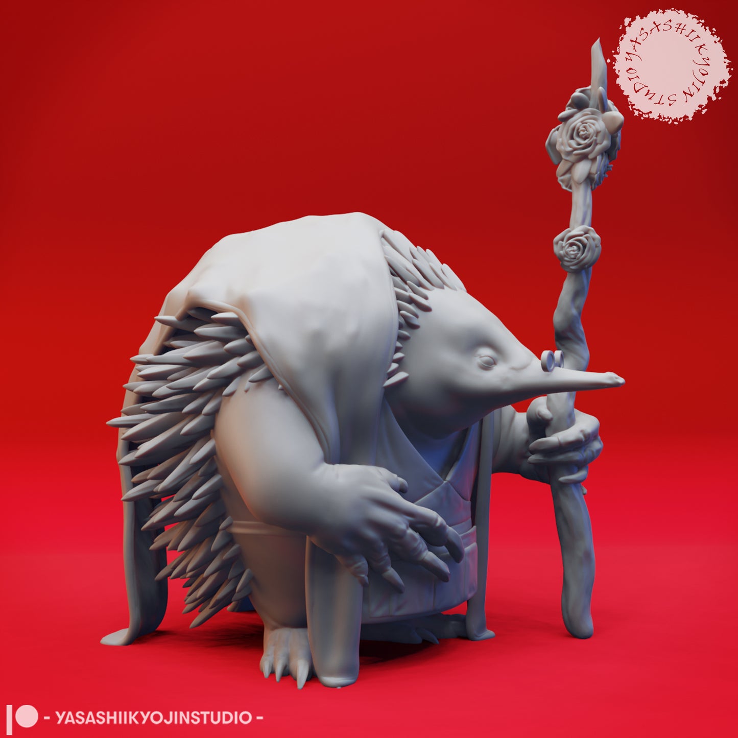 Echidna-folk - 3D Printed Mini for Tabletop Gaming, Dungeons and Dragons, Pathfinder, Kings of War and other RPG's