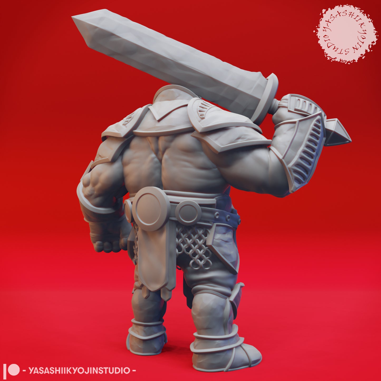 Fire Giant - Swordsmen - 3D Printed Mini for Tabletop Gaming, Dungeons and Dragons, Pathfinder, Kings of War and other RPG's