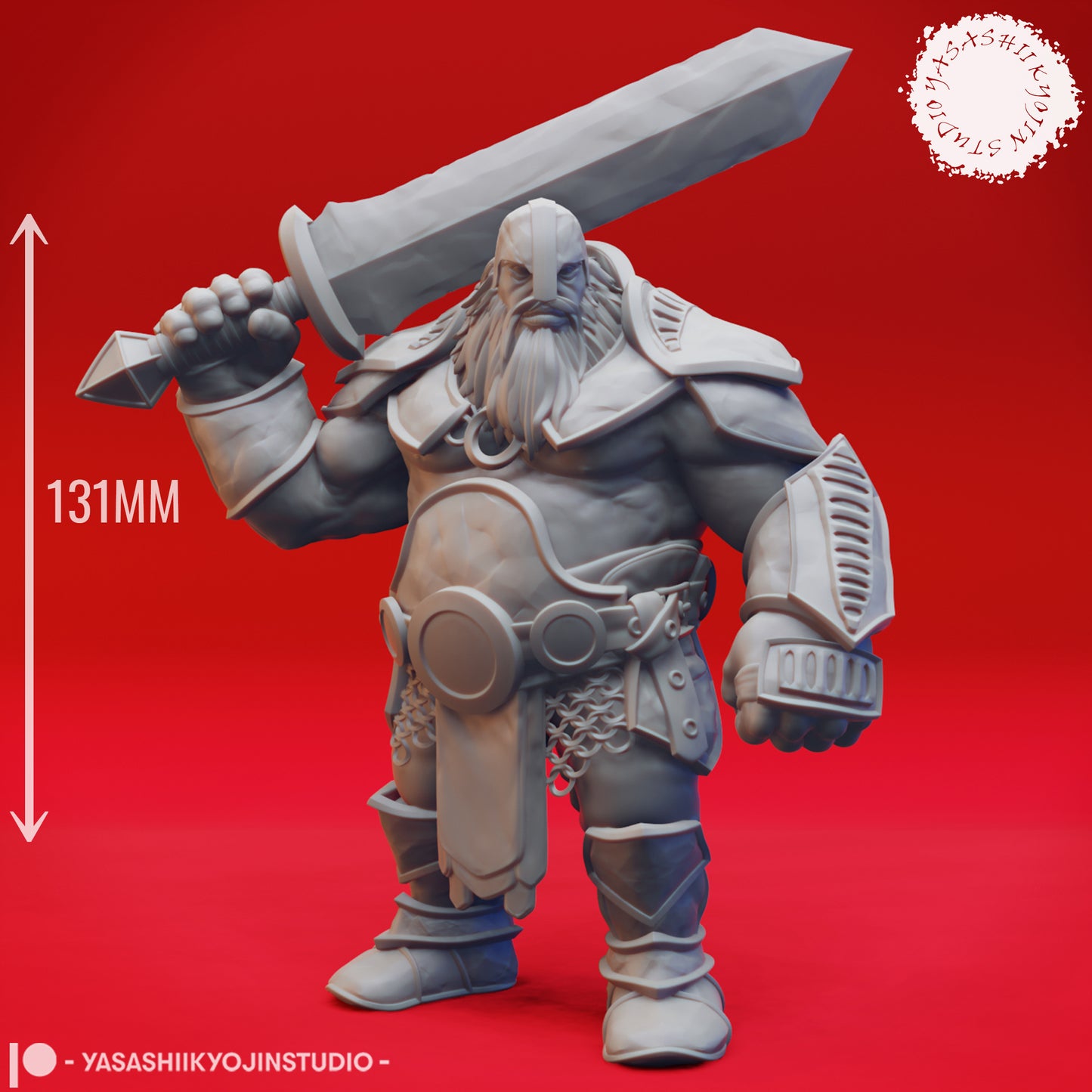 Fire Giant - Swordsmen - 3D Printed Mini for Tabletop Gaming, Dungeons and Dragons, Pathfinder, Kings of War and other RPG's