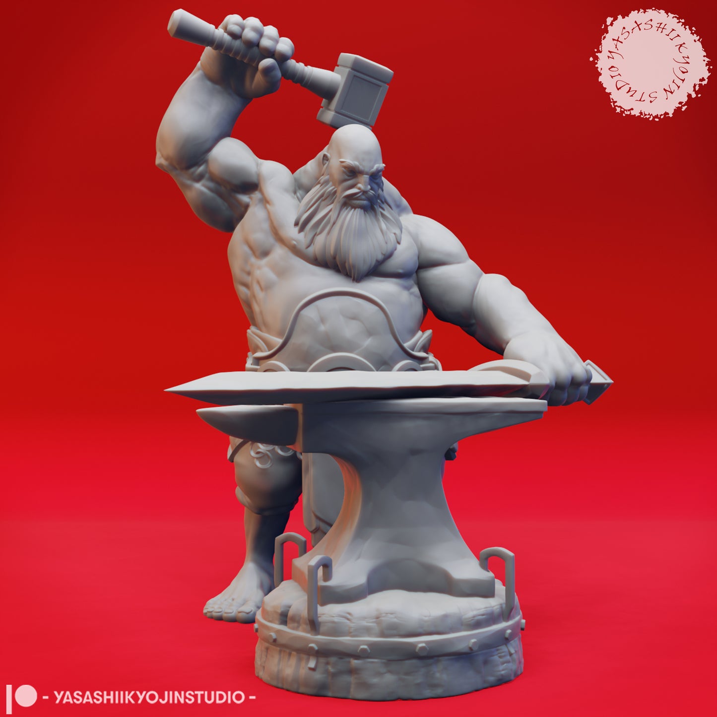 Fire Giant - Blacksmith - 3D Printed Mini for Tabletop Gaming, Dungeons and Dragons, Pathfinder, Kings of War and other RPG's
