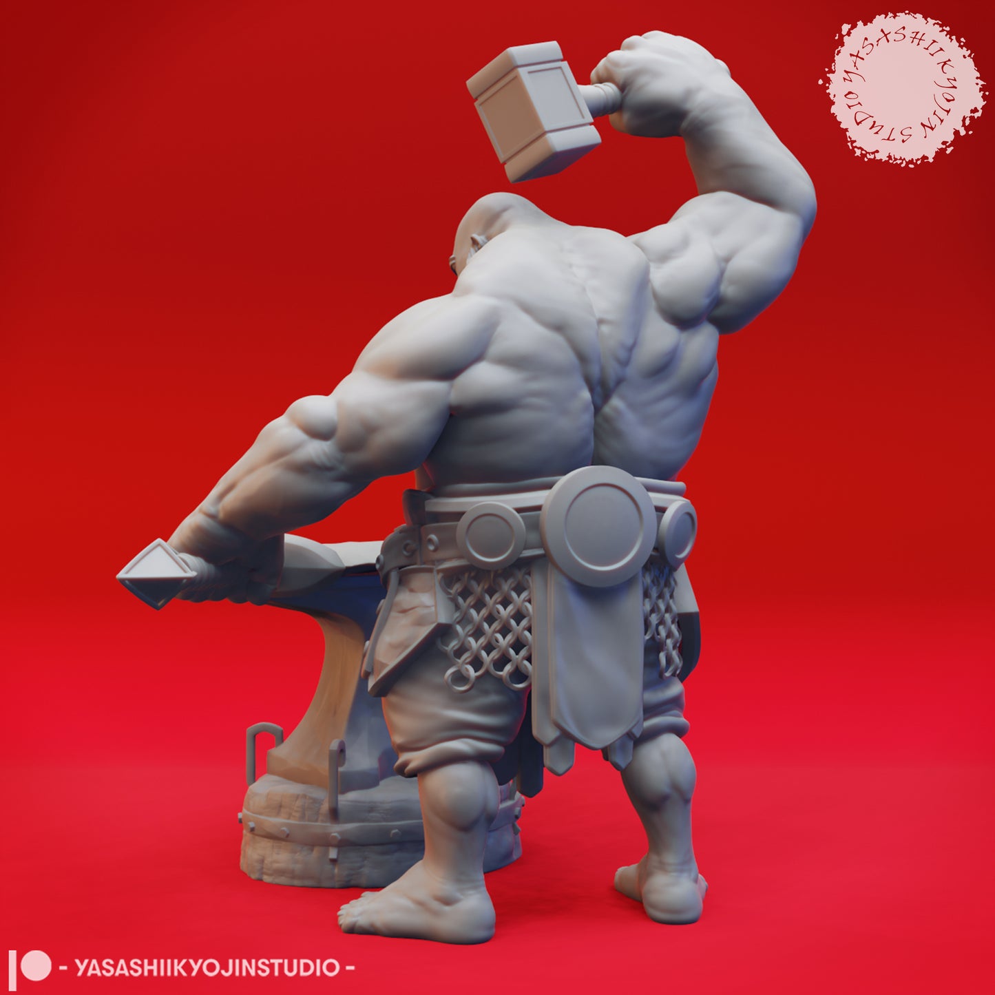 Fire Giant - Blacksmith - 3D Printed Mini for Tabletop Gaming, Dungeons and Dragons, Pathfinder, Kings of War and other RPG's