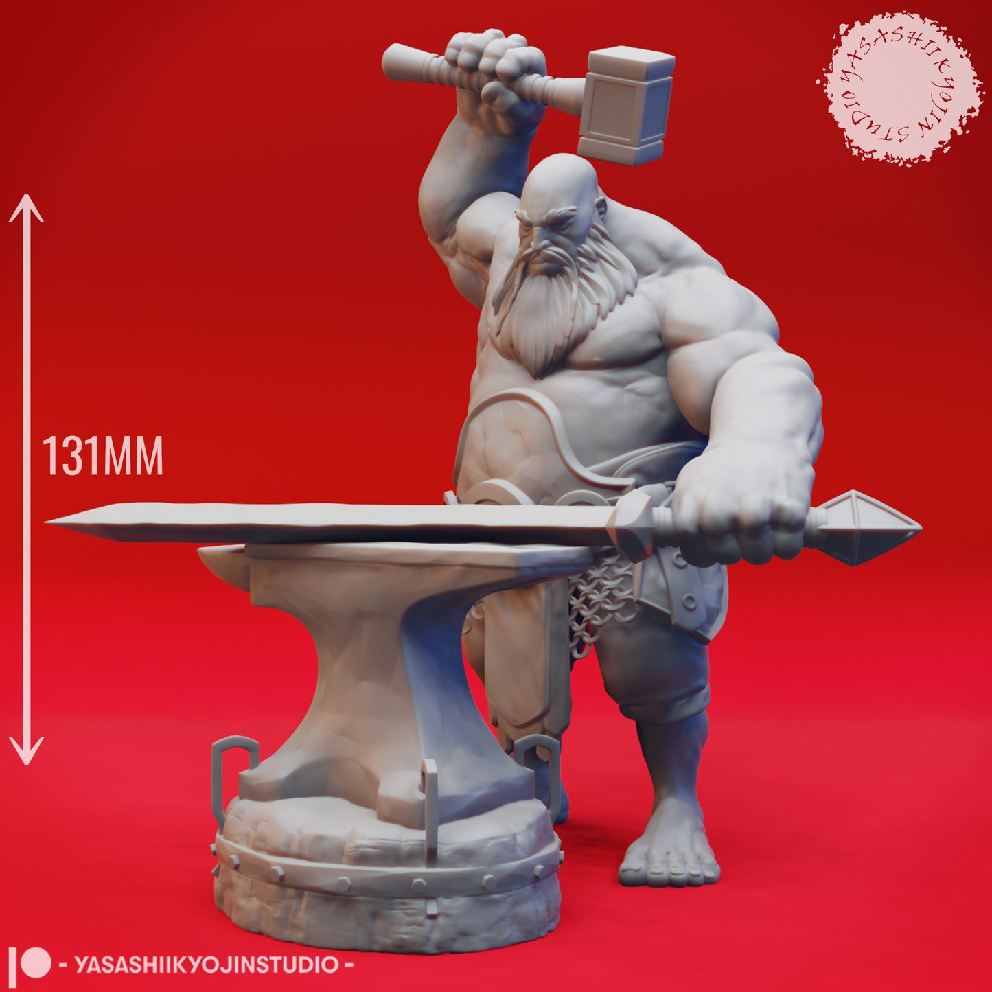 Fire Giant - Blacksmith - Tabletop Miniature (Pre-Supported STL)