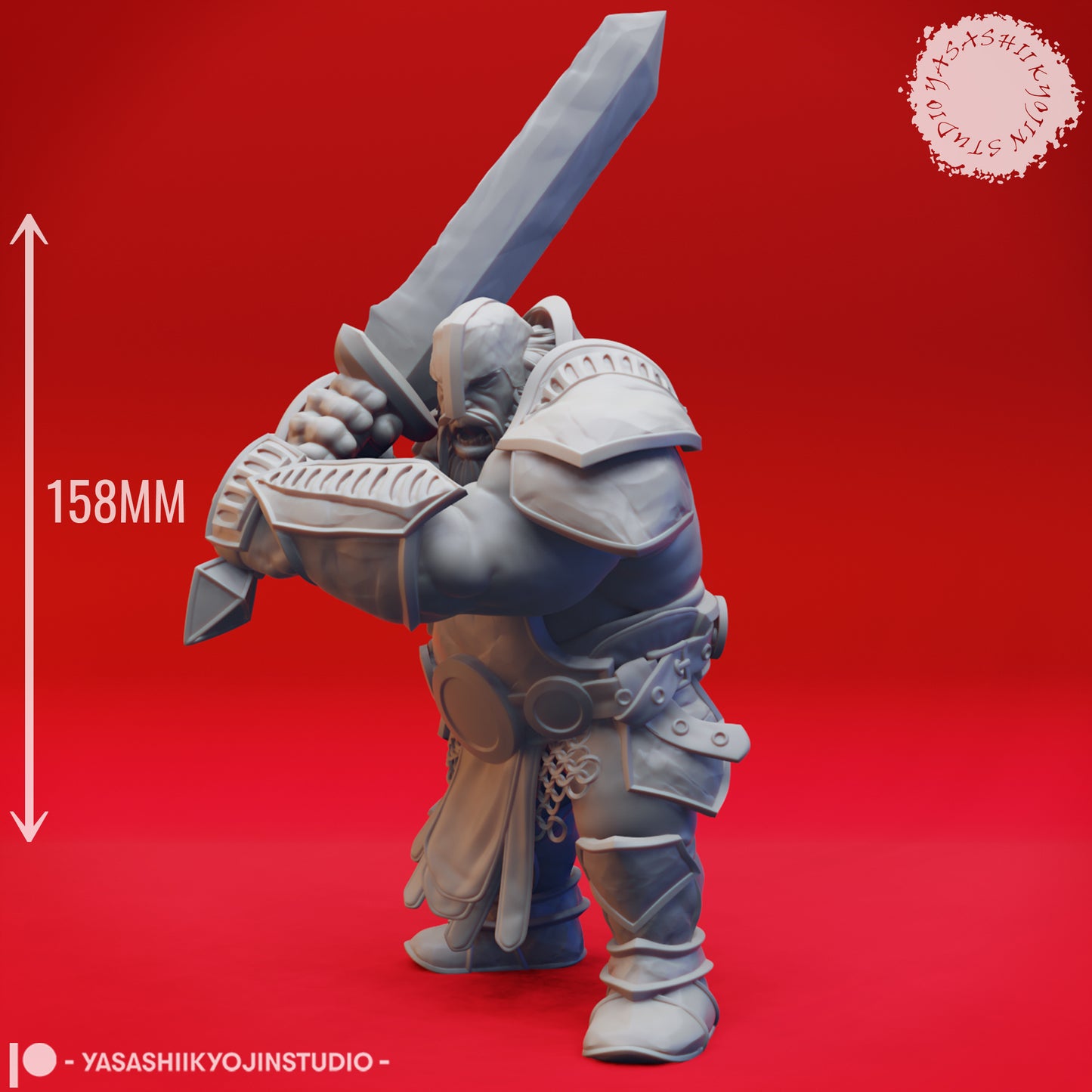 Fire Giant - Attacking - Tabletop Miniature (Pre-Supported STL)