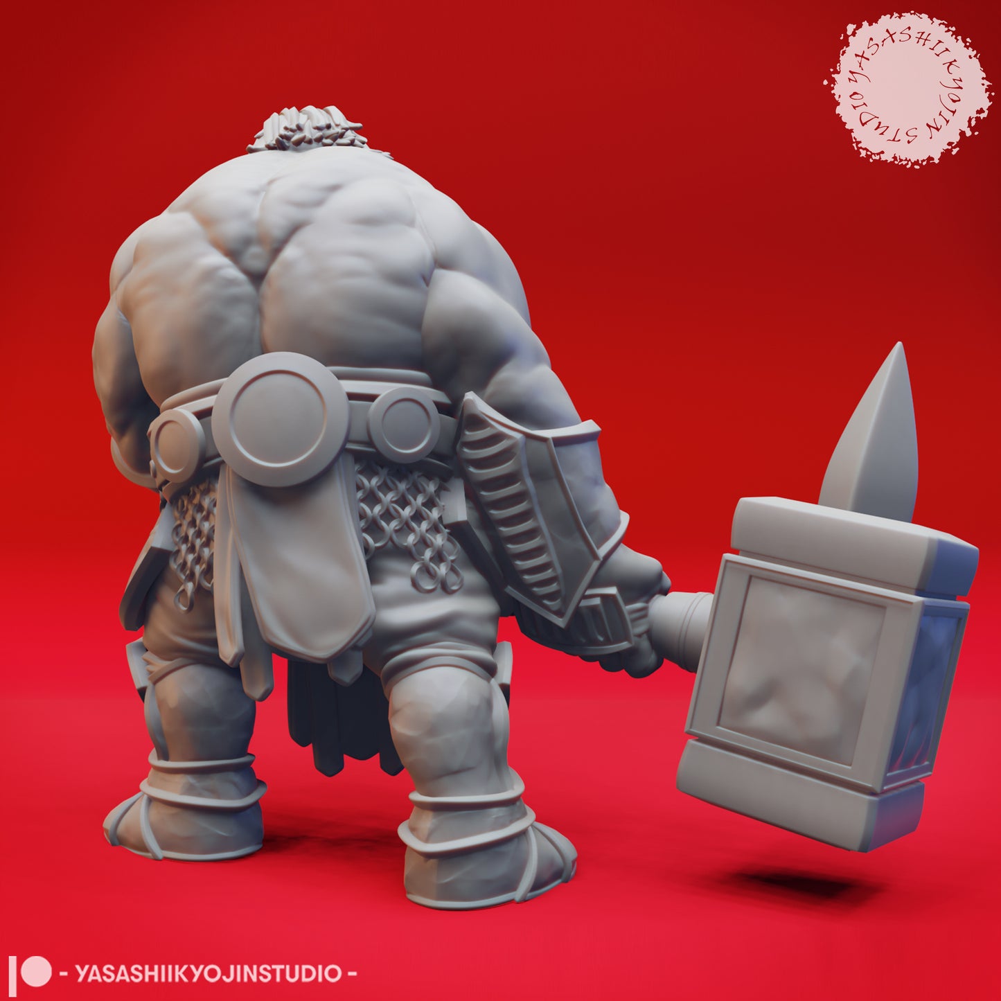 Fire Giant - War Hammer - 3D Printed Mini for Tabletop Gaming, Dungeons and Dragons, Pathfinder, Kings of War and other RPG's