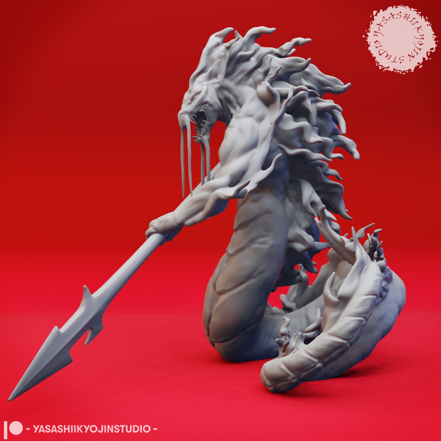 Flame Salamander - Attacking - 3D Printed Mini for Tabletop Gaming, Dungeons and Dragons, Pathfinder, Kings of War and other RPG's