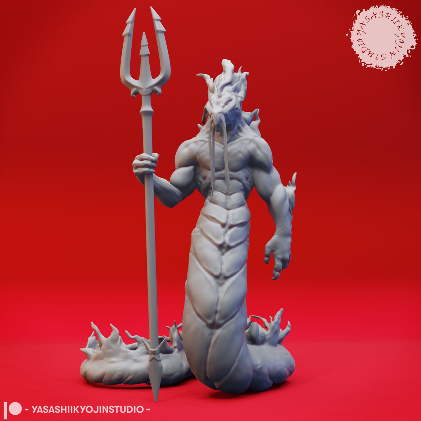 Flame Salamander - Guard- 3D Printed Mini for Tabletop Gaming, Dungeons and Dragons, Pathfinder, Kings of War and other RPG's