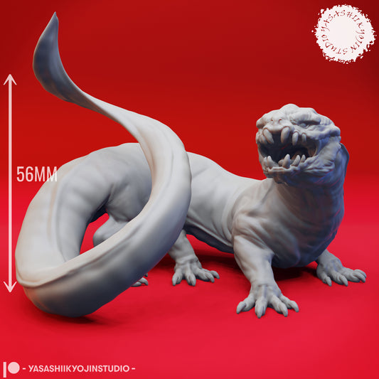 Frost Salamander - 3D Printed Mini for Tabletop Gaming, Dungeons and Dragons, Pathfinder, Kings of War and other RPG's