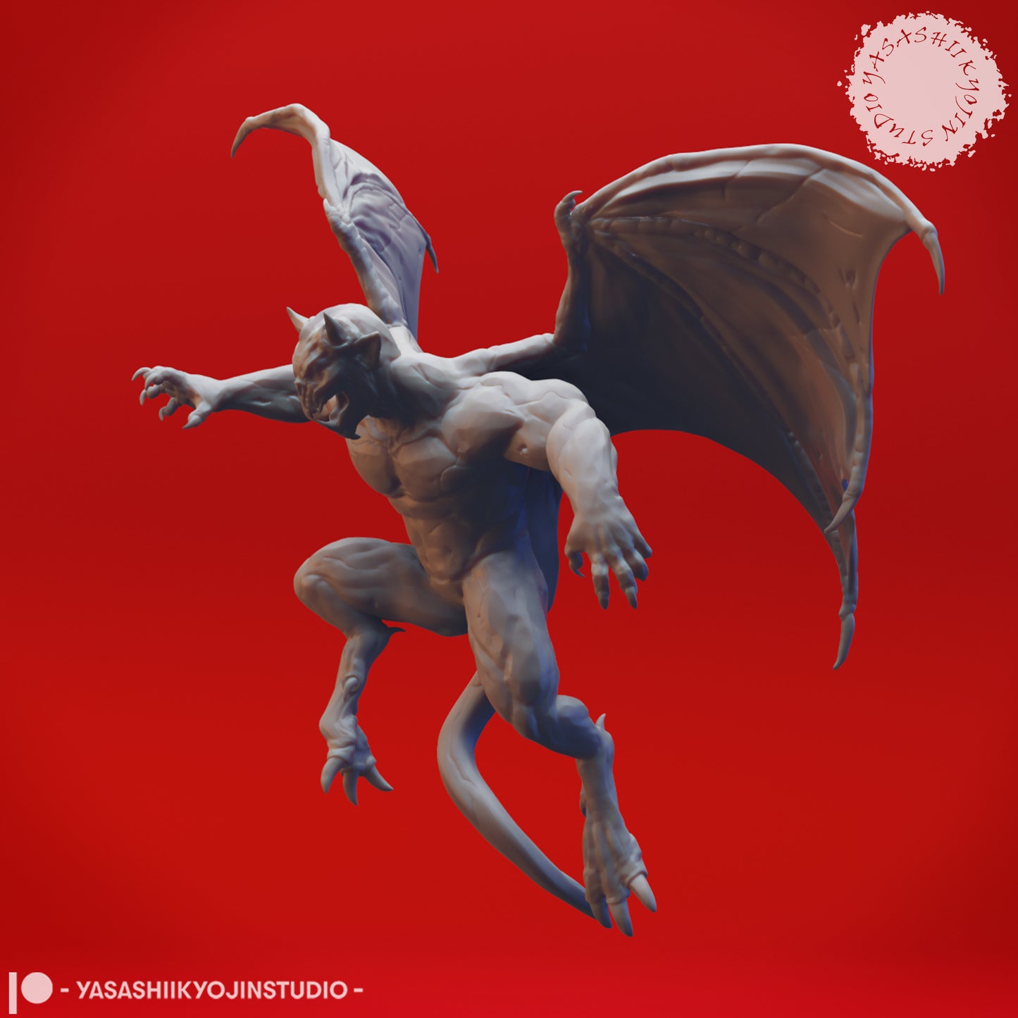Gargoyle - Flying - 3D Printed Mini for Tabletop Gaming, Dungeons and Dragons, Pathfinder, Kings of War and other RPG's