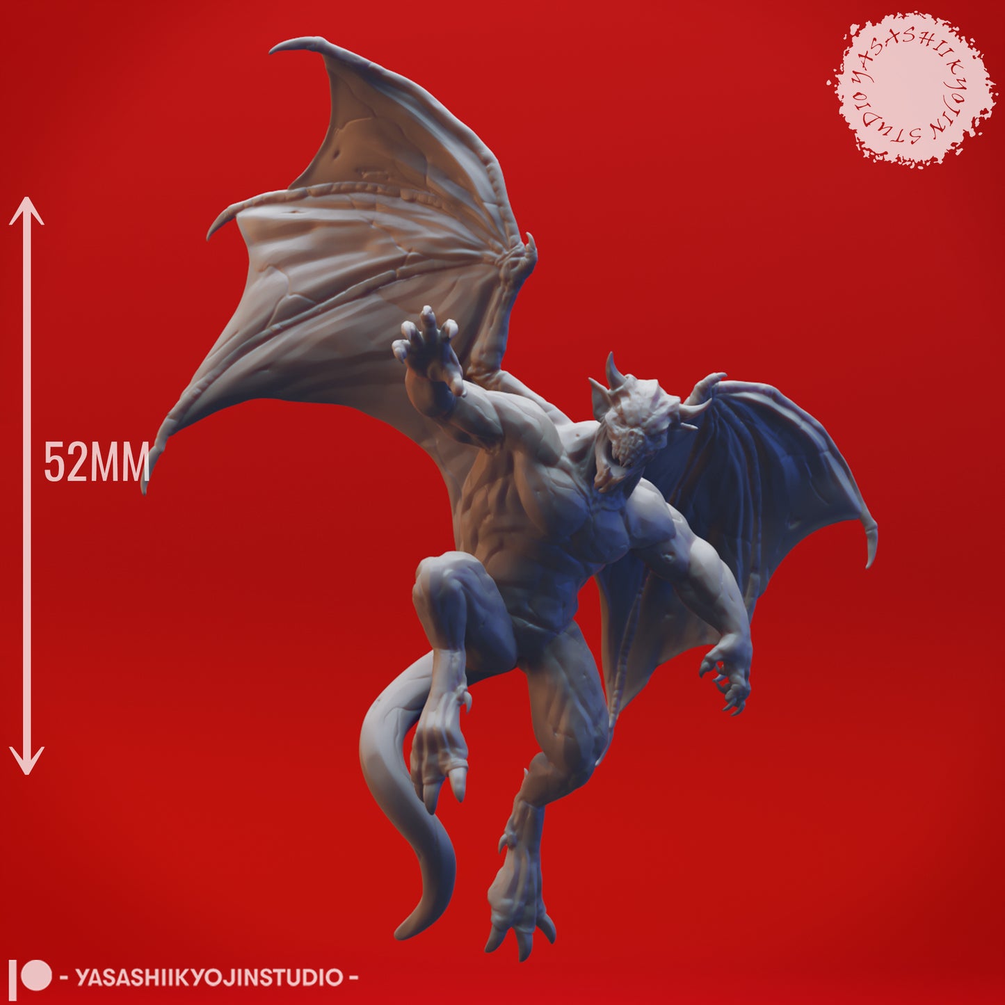 Gargoyle - Flying - 3D Printed Mini for Tabletop Gaming, Dungeons and Dragons, Pathfinder, Kings of War and other RPG's