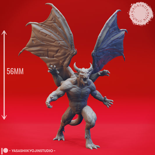 Gargoyle - Four Armed - 3D Printed Mini for Tabletop Gaming, Dungeons and Dragons, Pathfinder, Kings of War and other RPG's