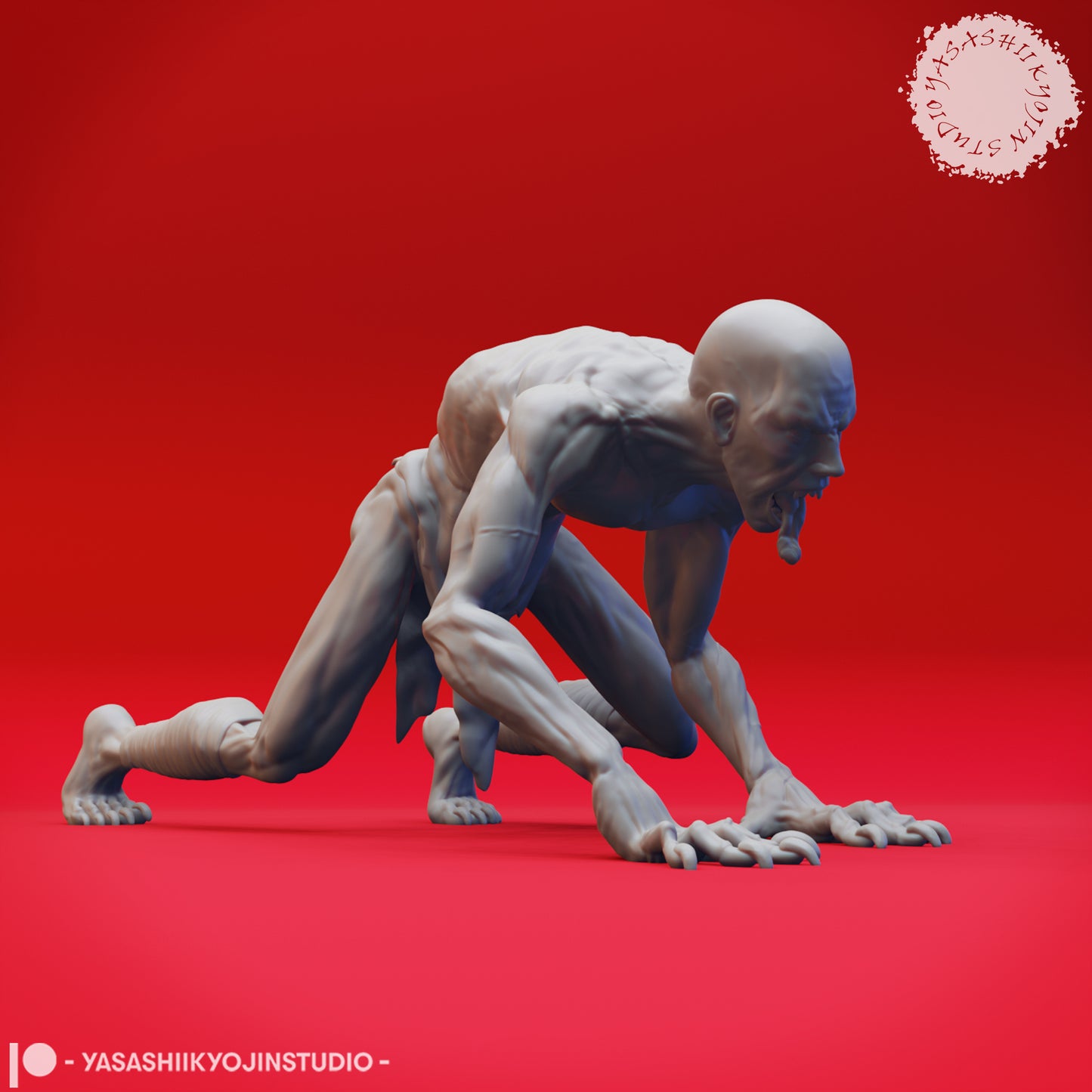 Ghoul - Crawling - 3D Printed Mini for Tabletop Gaming, Dungeons and Dragons, Pathfinder, Kings of War and other RPG's