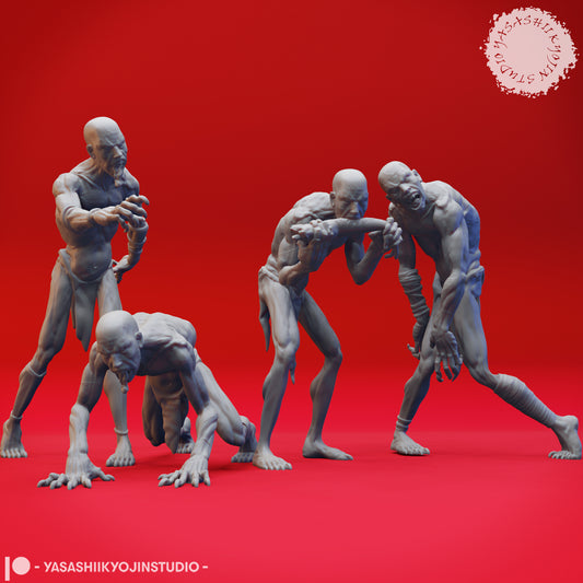 Ghoul Mob - Bundle - 3D Printed Mini for Tabletop Gaming, Dungeons and Dragons, Pathfinder, Kings of War and other RPG's
