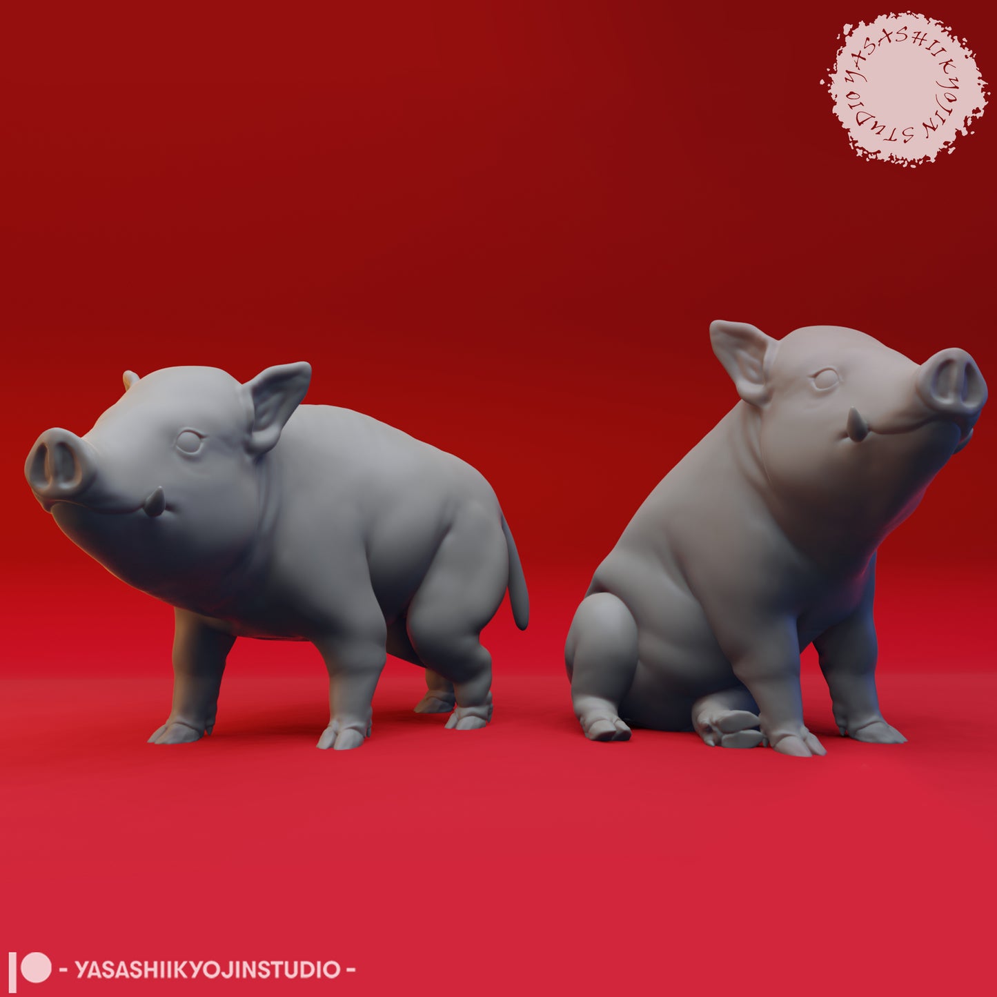 Giant Boar Piglets - Bundle - 3D Printed Mini for Tabletop Gaming, Dungeons and Dragons, Pathfinder, Kings of War and other RPG's