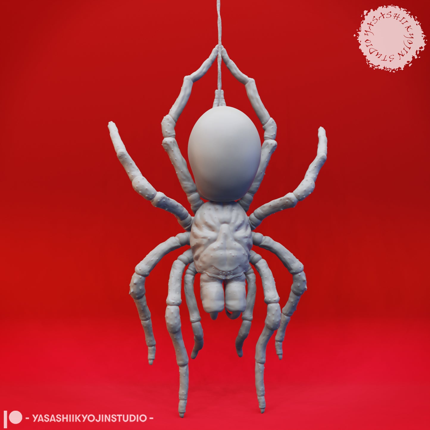 Giant Spider - Hanging - 3D Printed Mini for Tabletop Gaming, Dungeons and Dragons, Pathfinder, Kings of War and other RPG's