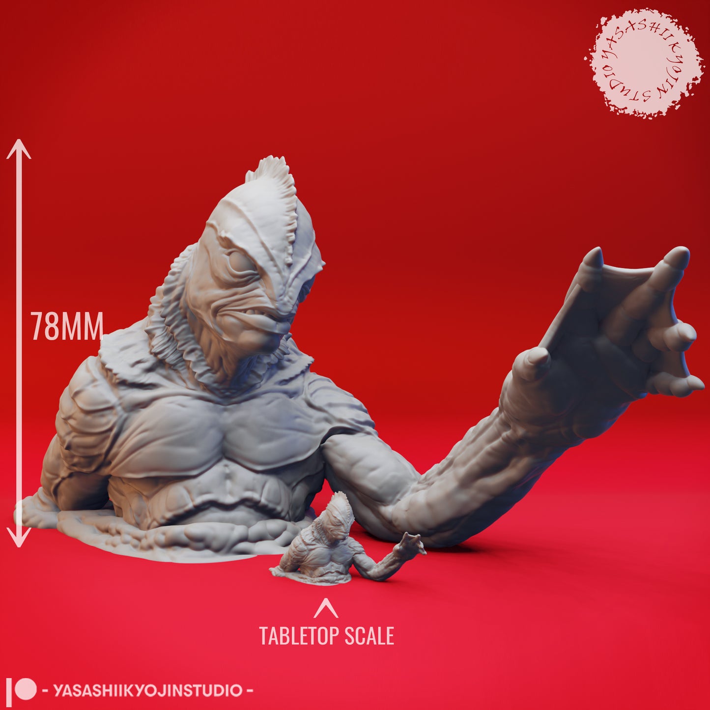 Gill-man - Bust - 3D Printed Bust for Tabletop Gaming, Dungeons and Dragons, Pathfinder, Kings of War and other RPG's