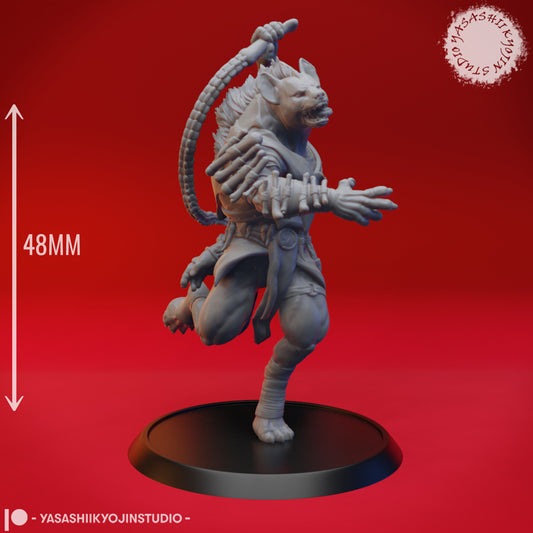 Gnoll - Bone Whip - 3D Printed Mini for Tabletop Gaming, Dungeons and Dragons, Pathfinder, Kings of War and other RPG's