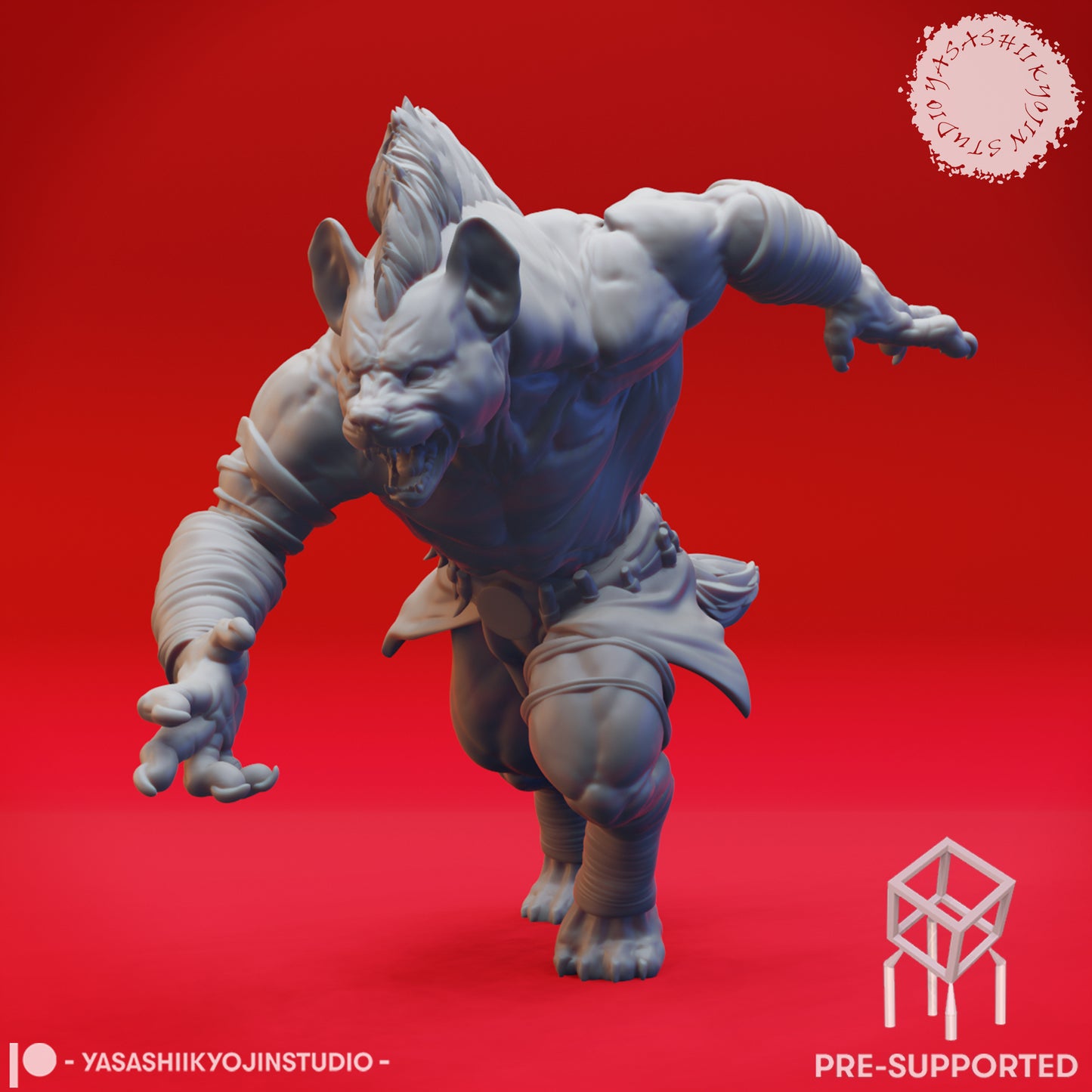 Gnoll - Charging - Tabletop Miniature (Pre-Supported STL)