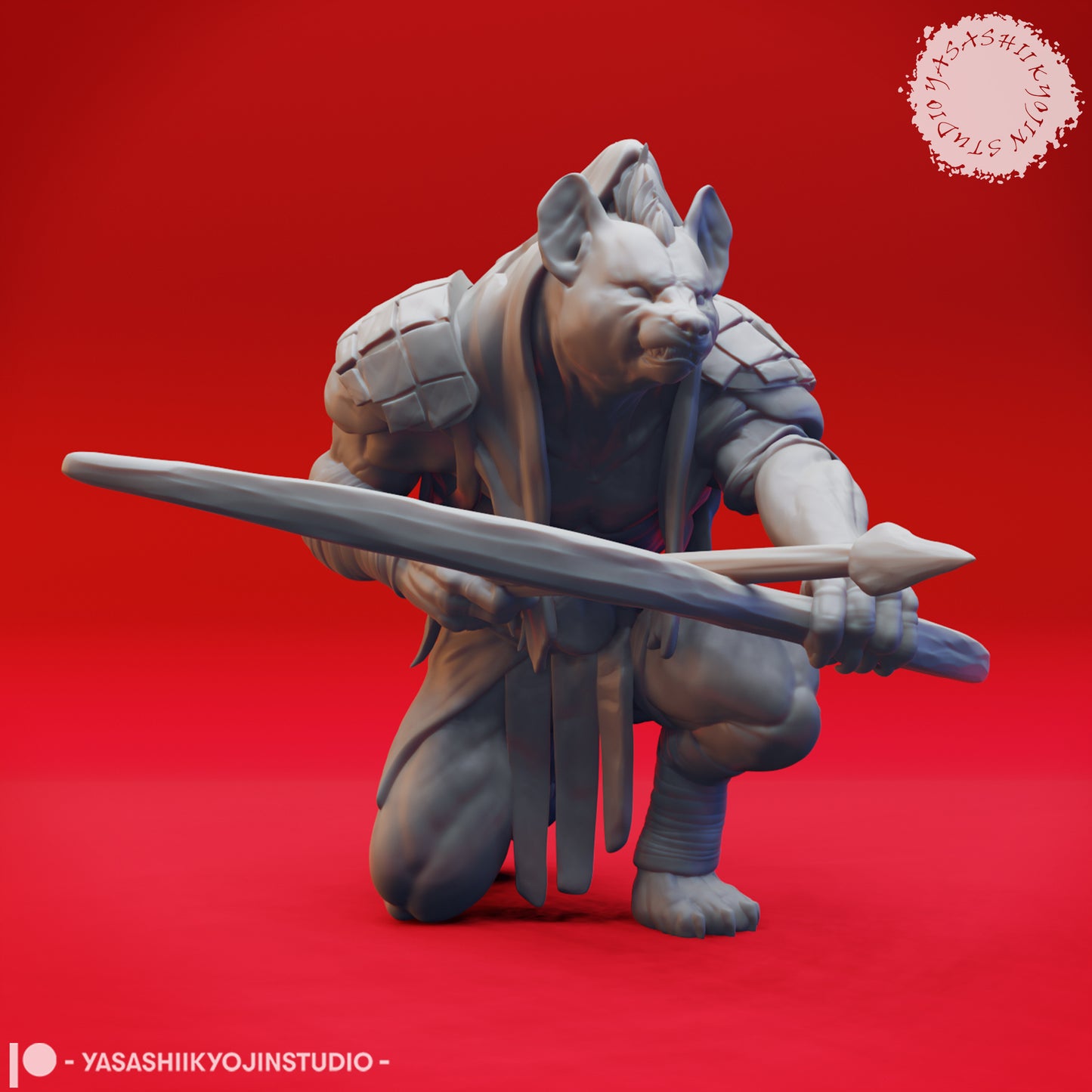 Gnoll - Archer - 3D Printed Mini for Tabletop Gaming, Dungeons and Dragons, Pathfinder, Kings of War and other RPG's