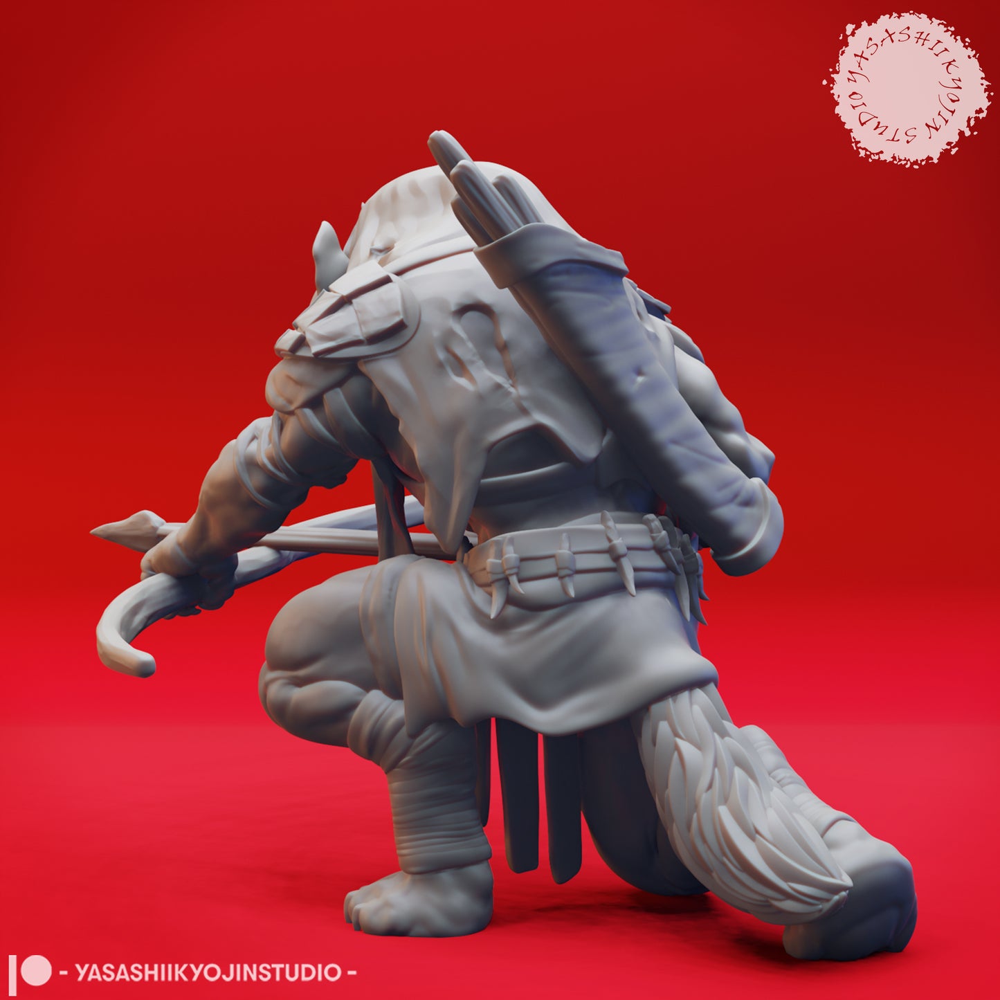 Gnoll - Archer - 3D Printed Mini for Tabletop Gaming, Dungeons and Dragons, Pathfinder, Kings of War and other RPG's