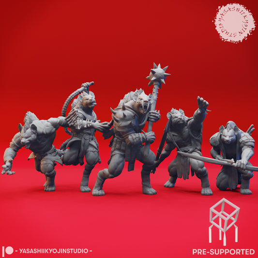 Gnoll Warband - Tabletop Miniatures (Pre-Supported STL)