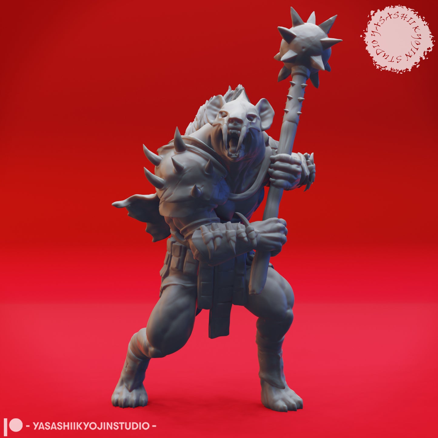 Gnoll - Warchief - 3D Printed Mini for Tabletop Gaming, Dungeons and Dragons, Pathfinder, Kings of War and other RPG's