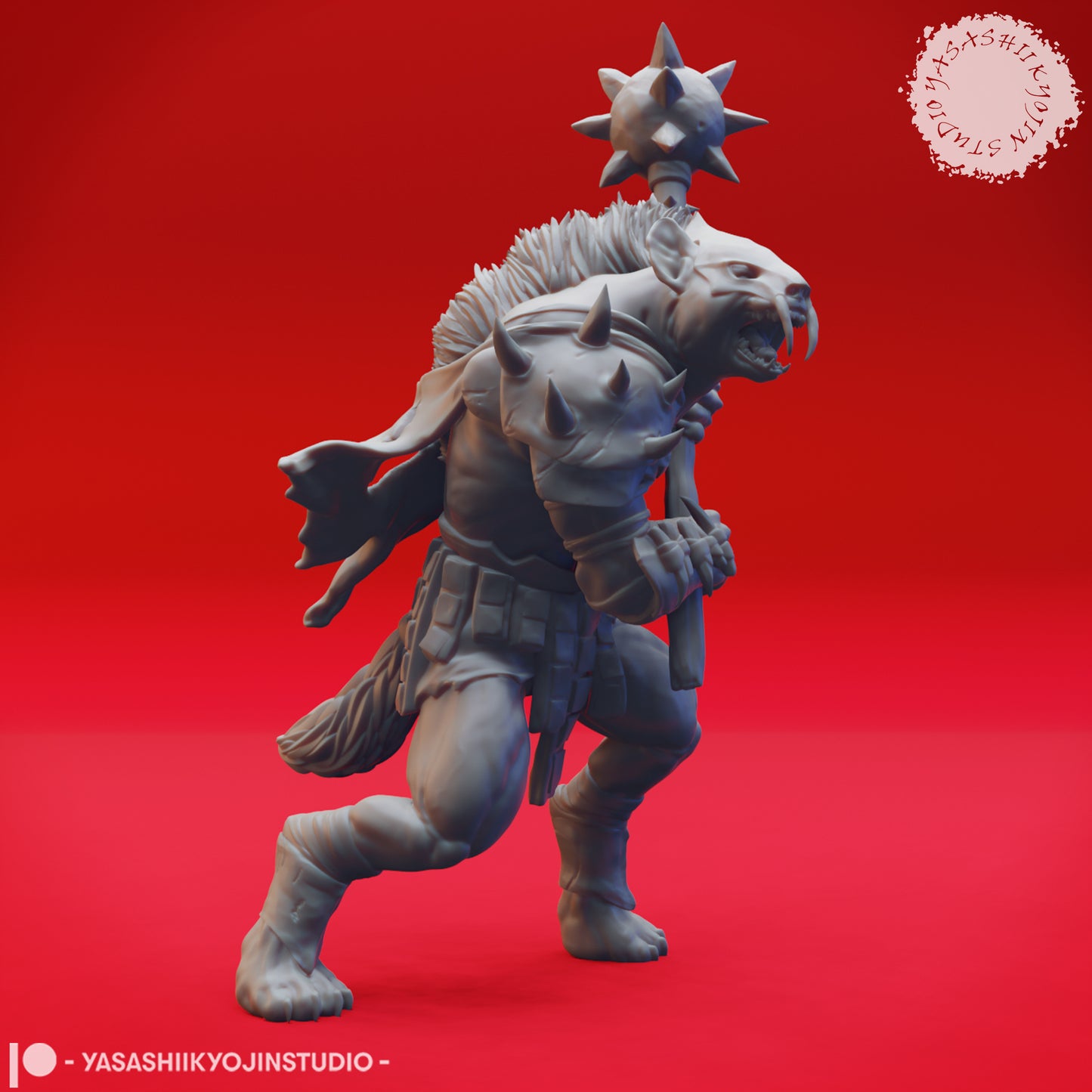 Gnoll - Warchief - 3D Printed Mini for Tabletop Gaming, Dungeons and Dragons, Pathfinder, Kings of War and other RPG's