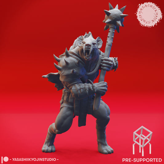 Gnoll - Warchief - Tabletop Miniature (Pre-Supported STL)