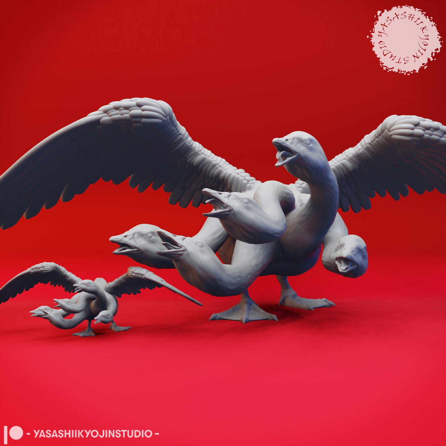 Goose Hydra - EPIC SCALE - 3D Printed Mini for Tabletop Gaming, Dungeons and Dragons, Pathfinder, Kings of War and other RPG's