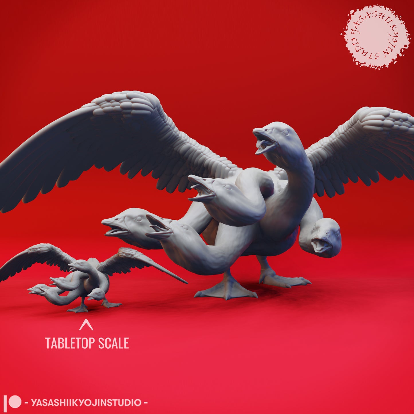 Goose Hydra - EPIC SCALE - 3D Printed Mini for Tabletop Gaming, Dungeons and Dragons, Pathfinder, Kings of War and other RPG's