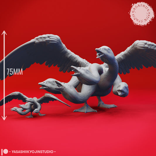 Goose Hydra - EPIC SCALE - 3D Printed Mini for Tabletop Gaming, Dungeons and Dragons, Pathfinder, Kings of War and other RPG's