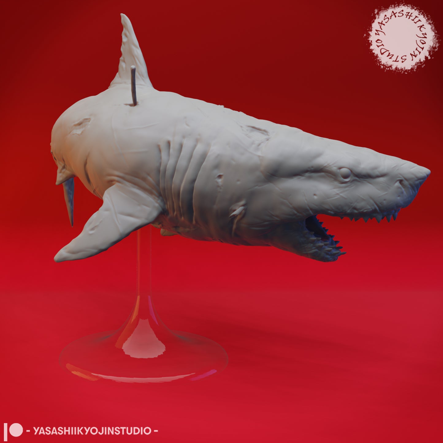 Zombie Shark - 3D Printed Mini for Tabletop Gaming, Dungeons and Dragons, Pathfinder, Kings of War and other RPG's