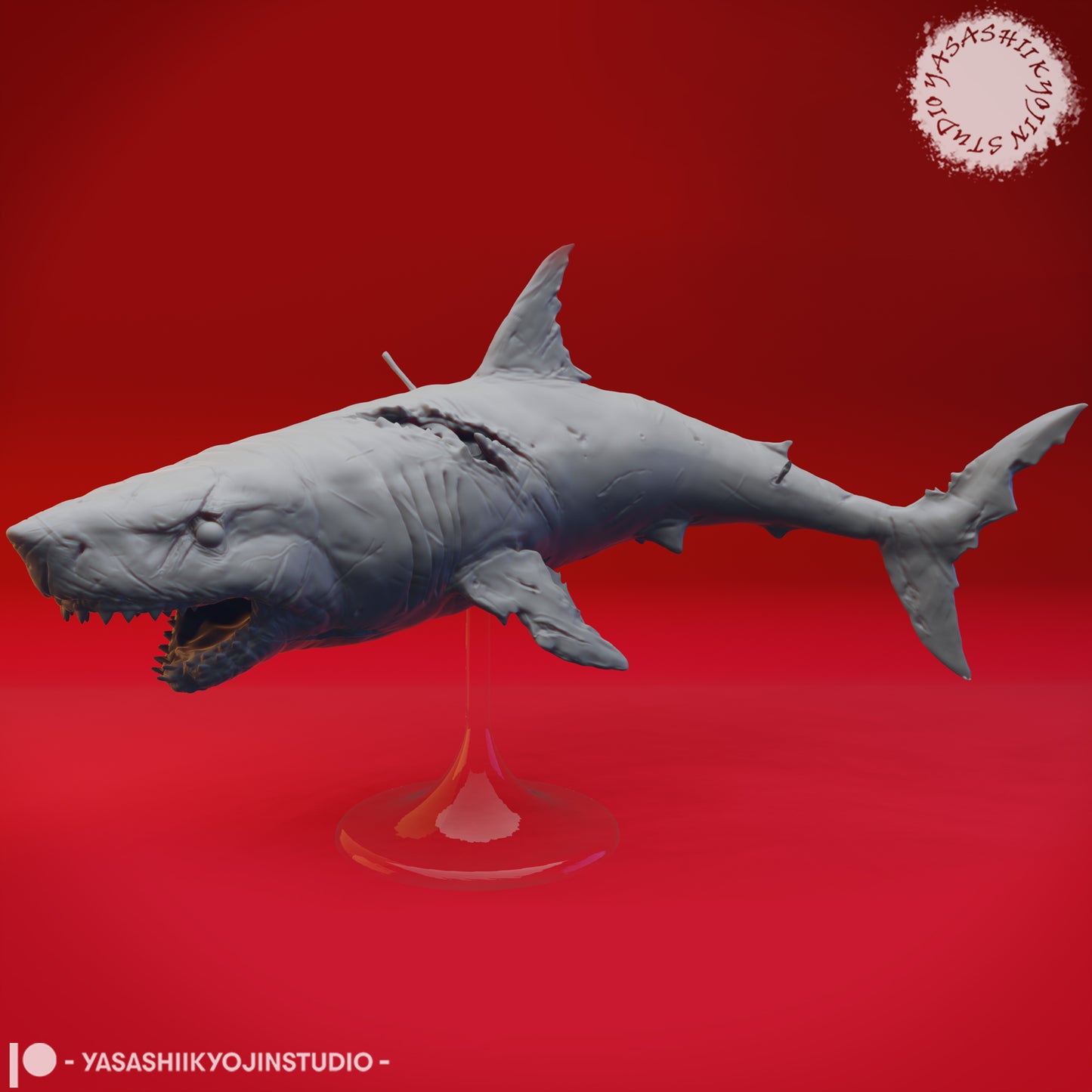 Zombie Shark - 3D Printed Mini for Tabletop Gaming, Dungeons and Dragons, Pathfinder, Kings of War and other RPG's