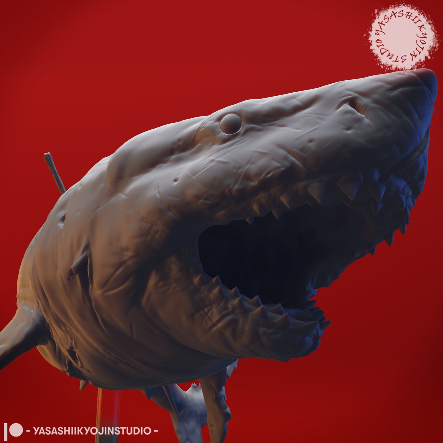 Zombie Shark - 3D Printed Mini for Tabletop Gaming, Dungeons and Dragons, Pathfinder, Kings of War and other RPG's
