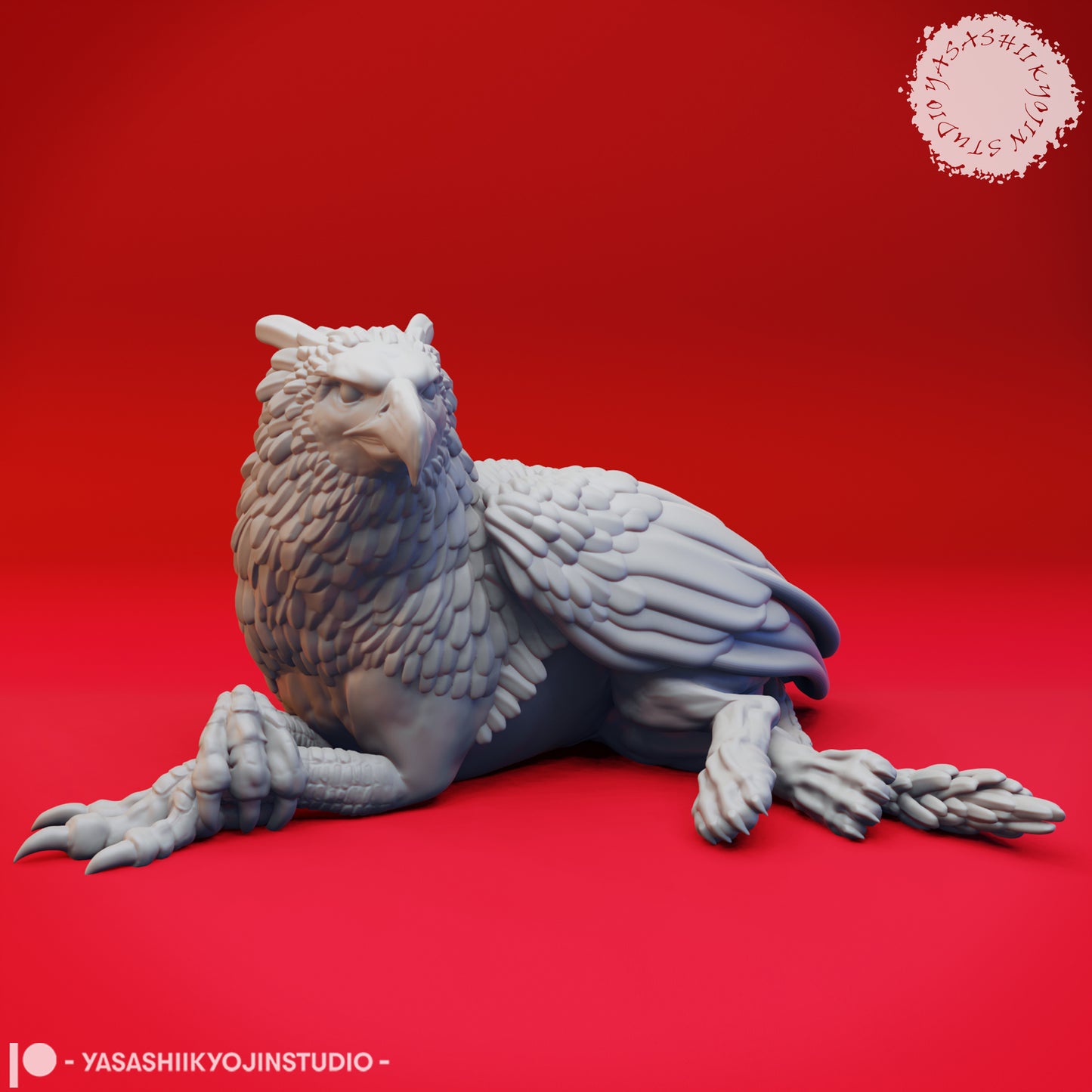 Griffin - Laying - 3D Printed Mini for Tabletop Gaming, Dungeons and Dragons, Pathfinder, Kings of War and other RPG's