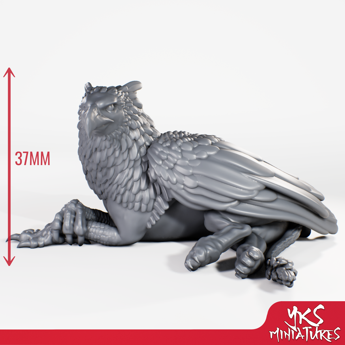 Griffin - Laying - 3D Printed Mini for Tabletop Gaming, Dungeons and Dragons, Pathfinder, Kings of War and other RPG's