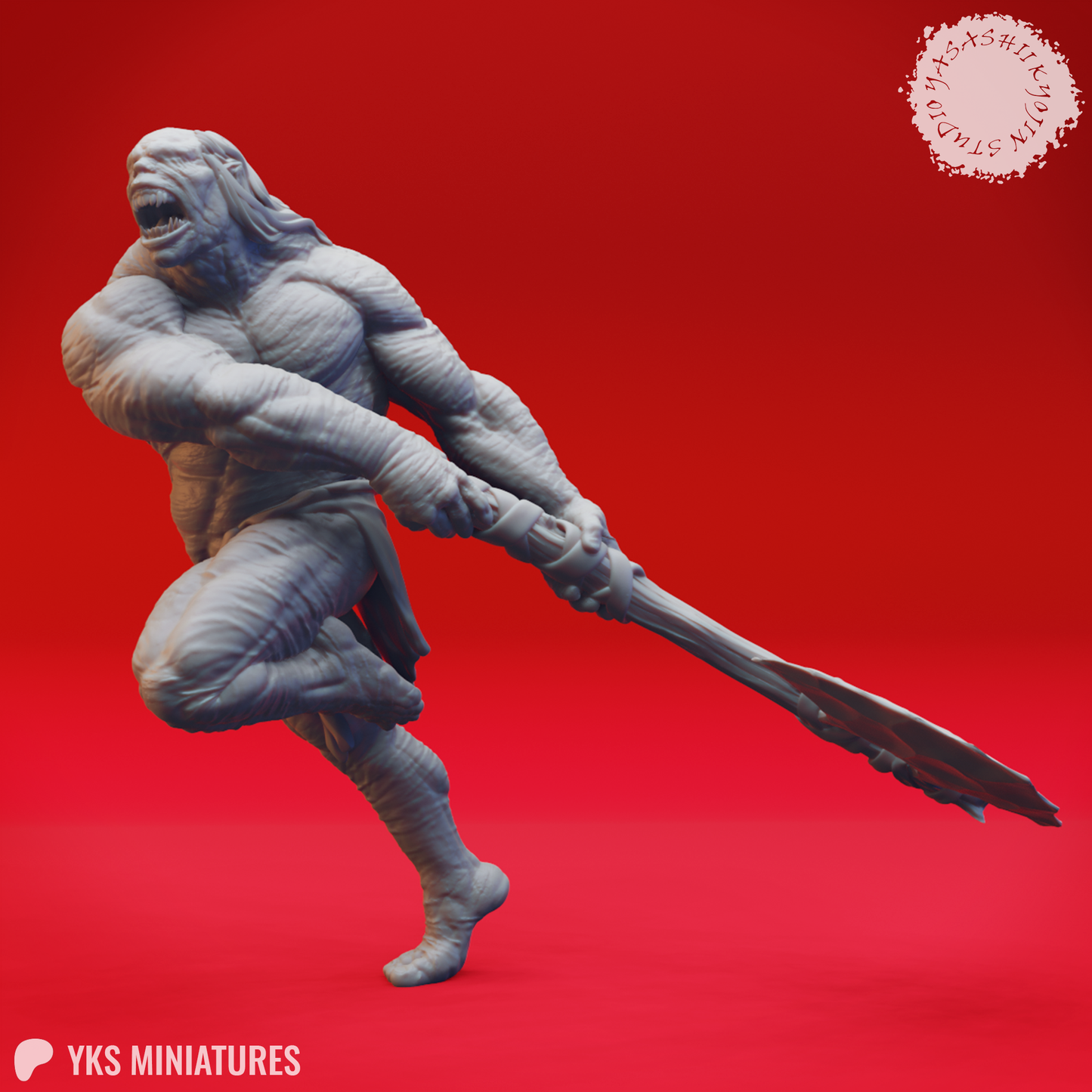 Grimlock - Stone Axe - 3D Printed Mini for Tabletop Gaming, Dungeons and Dragons, Pathfinder, Kings of War and other RPG's