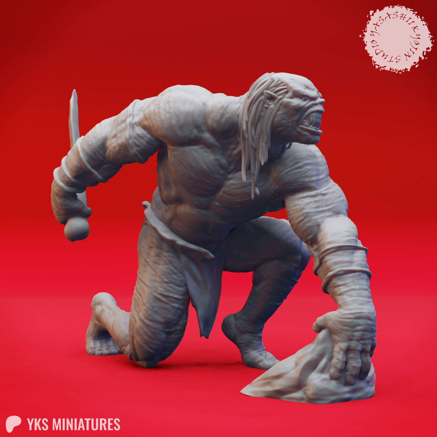 Grimlock - Bone Dagger - 3D Printed Mini for Tabletop Gaming, Dungeons and Dragons, Pathfinder, Kings of War and other RPG's