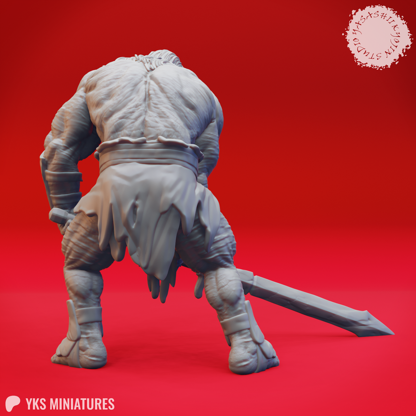 Grimlock - Warchief - 3D Printed Mini for Tabletop Gaming, Dungeons and Dragons, Pathfinder, Kings of War and other RPG's