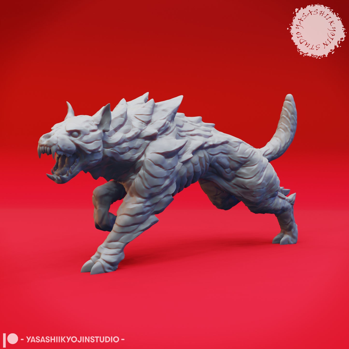 Hellhound - Running - 3D Printed Mini for Tabletop Gaming, Dungeons and Dragons, Pathfinder, Kings of War and other RPG's